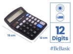 BEBASIC αριθμομηχανή S060, ηλιακό & μπαταρίας, 12 ψηφία, μαύρη - Image 2