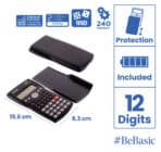 BEBASIC αριθμομηχανή S061, μπαταρίας, 12 ψηφία, μαύρη - Image 2