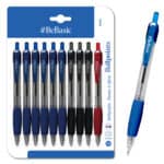 BEBASIC σετ στυλό διαρκείας ballpoint S065, 1mm μύτη, 14.5cm, μπλε/μαύρο/κόκκινο, 10τμχ