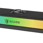 SADES soundbar Posevolt με RGB φωτισμό, 10W, Bluetooth & USB-C/USB, μαύρο