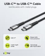 GOOBAY καλώδιο USB-C 49303, 60W, 480Mbps, 2m, μαύρο - Image 2