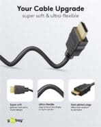 GOOBAY καλώδιο HDMI 80104 με Ethernet, soft, 4K/60Hz, 18 Gbps, 3m, μαύρο - Image 2