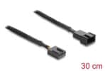 DELOCK καλώδιο προέκτασης 4pin PWM 91360 για ανεμιστήρες, 30cm, μαύρο - Image 2