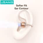 USAMS earphones με θήκη φόρτισης Echo R03, OWS, Φ11mm, 40/300mAh, πορτοκαλί - Image 2