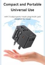 USAMS φορτιστής/αντάπτορας πρίζας CC310, 2x USB & 3x USB-C, universal, 70W, μαύρος - Image 2
