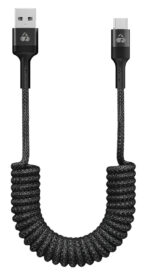 POWERTECH καλώδιο USB-C σε USB PTR-0197 με spiral καλώδιο, PD 60W, 480Mbps, 1m, μαύρο