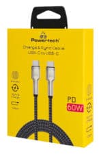 POWERTECH καλώδιο USB-C PTR-0198, PD 60W, 480Mbps, 1m, μαύρο - Image 2