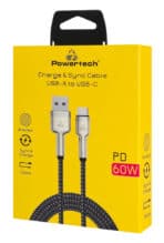 POWERTECH καλώδιο USB-C σε USB PTR-0199, PD 60W, 480Mbps, 1m, μαύρο/γκρι - Image 2