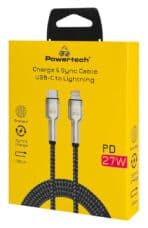 POWERTECH καλώδιο Lightning σε USB-C PTR-0200, PD 27W, 480Mbps, 1m, μαύρο/γκρι - Image 2