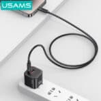 USAMS καλώδιο Lightning σε USB-C SJ781, 30W, 480Mbps, 1m, μαύρο - Image 2