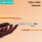 USAMS καλώδιο USB-C SJ783, 60W, 480Mbps, flat, 1.2m, πορτοκαλί - Image 2