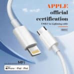 LDNIO καλώδιο Lightning σε USB-C MFi01, MFi, 30W, 480Mbps, 1m, λευκό - Image 2