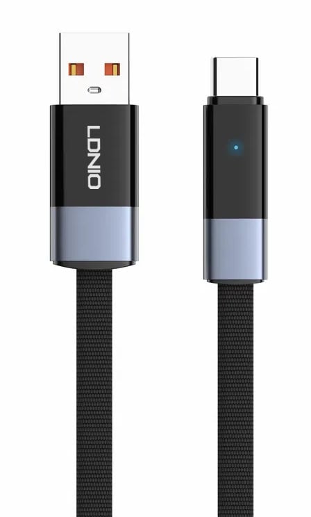 6933138603598 LDNIO καλώδιο USB-C σε USB LS242c, flat, 50W, 480Mbps, 2m, μαύρο - Image 1