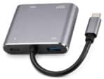 POWERTECH docking station CAB-UC101, 4 θυρών, USB-C, 4K, 100W, γκρι - Image 2