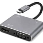 POWERTECH docking station CAB-UC101, 4 θυρών, USB-C, 4K, 100W, γκρι