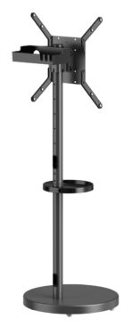 BRATECK βάση τηλεόρασης δαπέδου FS38-44TWE, 32-65", έως 50kg, με 2x ράφια, ροδάκια, μαύρη - Image 2