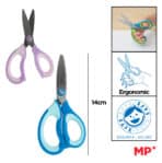 MP παιδικό ψαλίδι χαρτιού PA1101-2, μεταλλική λεπίδα, 14cm, διάφορα χρώματα, 1τμχ - Image 2