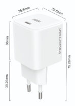 POWERTECH φορτιστής τοίχου PT-1612, USB-C, 100W, GaN, AVS, λευκός - Image 2
