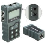 DELOCK tester καλωδίων με οθόνη 63110, RJ45, PoE, DC, γκρι