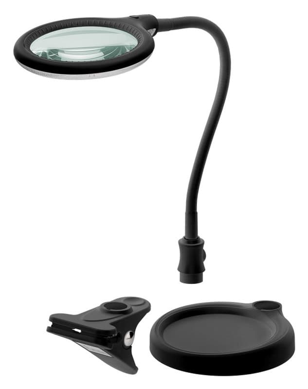 64990 GOOBAY μεγεθυντικός φακός 64990 με κλιπ & βάση, LED, 3 διόπτρες 1.75x - Image 1