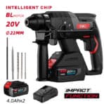 DELI κρουστικό σκαπτικό μπαταρίας DE-DC20-2D4, Brushless, 20V, 2x 4Ah, 2J