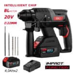 DELI κρουστικό σκαπτικό μπαταρίας DE-DC20-2D4, Brushless, 20V, 2x 4Ah, 2J