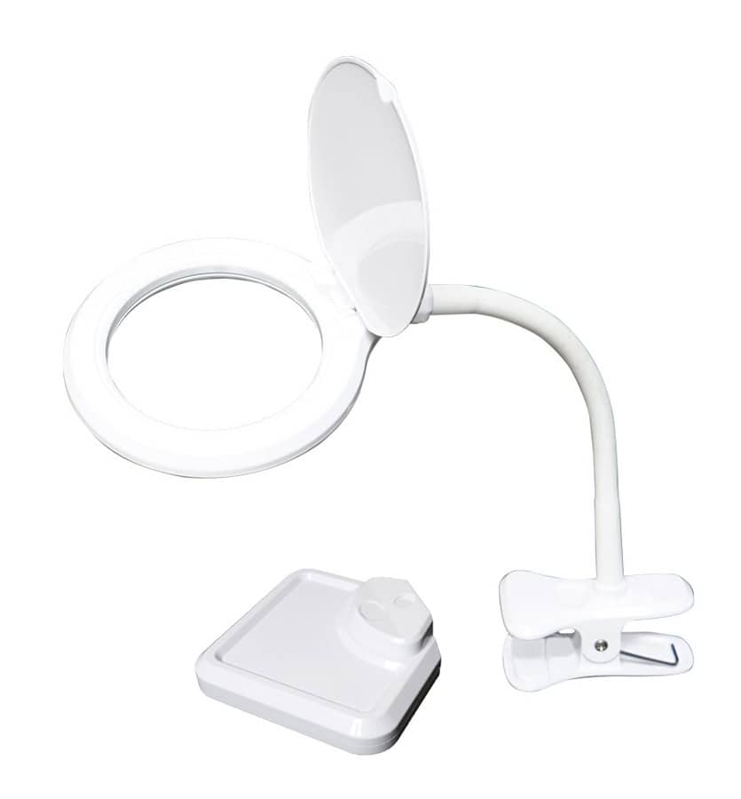 MA-1010U PROSKIT μεγεθυντικός φακός MA-1010U, κλιπ & βάση, LED, 3D 1.75x, λευκός - Image 1