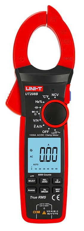 UT208B UNI-T πολύμετρο & αμπεροτσιμπίδα UT208B, 1000A AC/DC, NCV, True RMS - Image 1